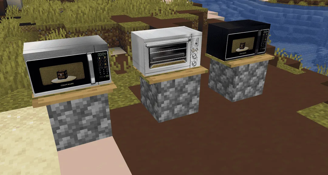Включенные микроволновые печи (текстура печи)