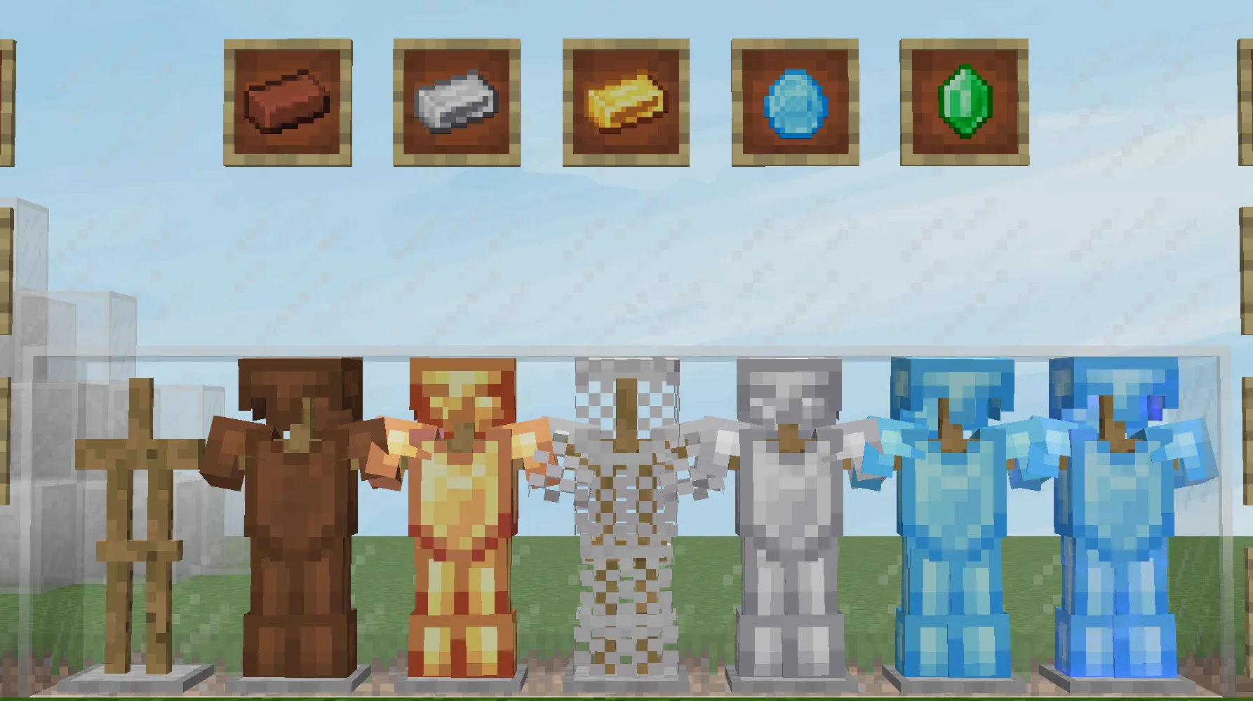 Набор уникальной брони в Minecraft.