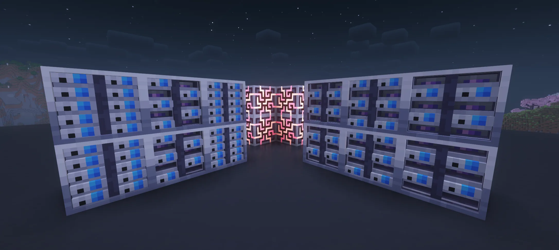 ME-накопители из мода AE2 в классическом стиле текстур Minecraft.