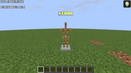 1000 стоек для брони с модом Entity Stack Rendering: 1115 FPS