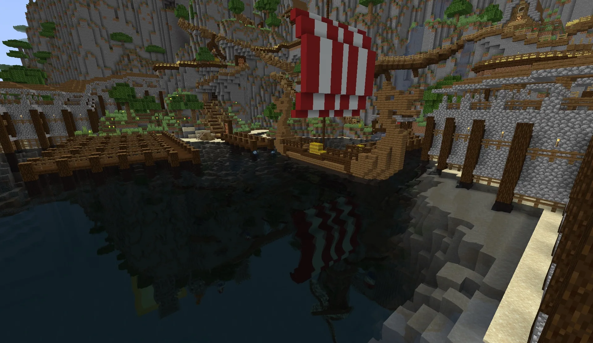 Лодка на воде с шейдером.