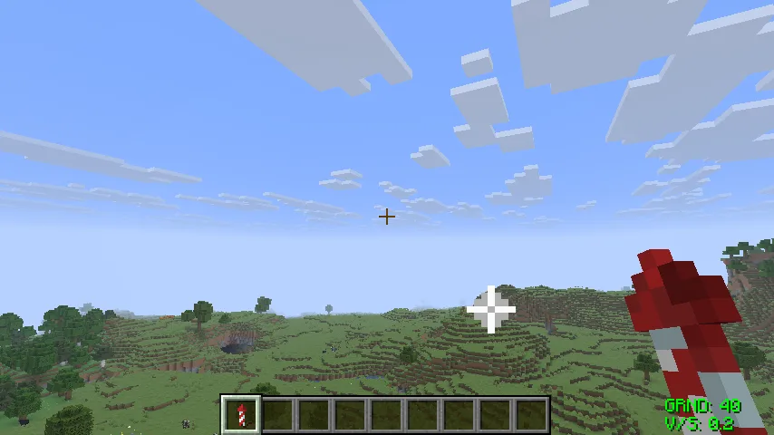 Интерфейс мода ElytraAvionics v1.0.0 для Minecraft.