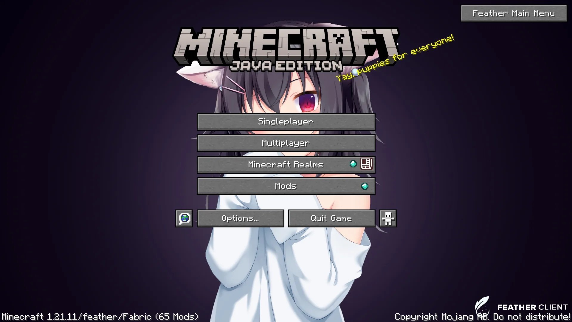 Главное меню ресурс-пака Anime Background HD.