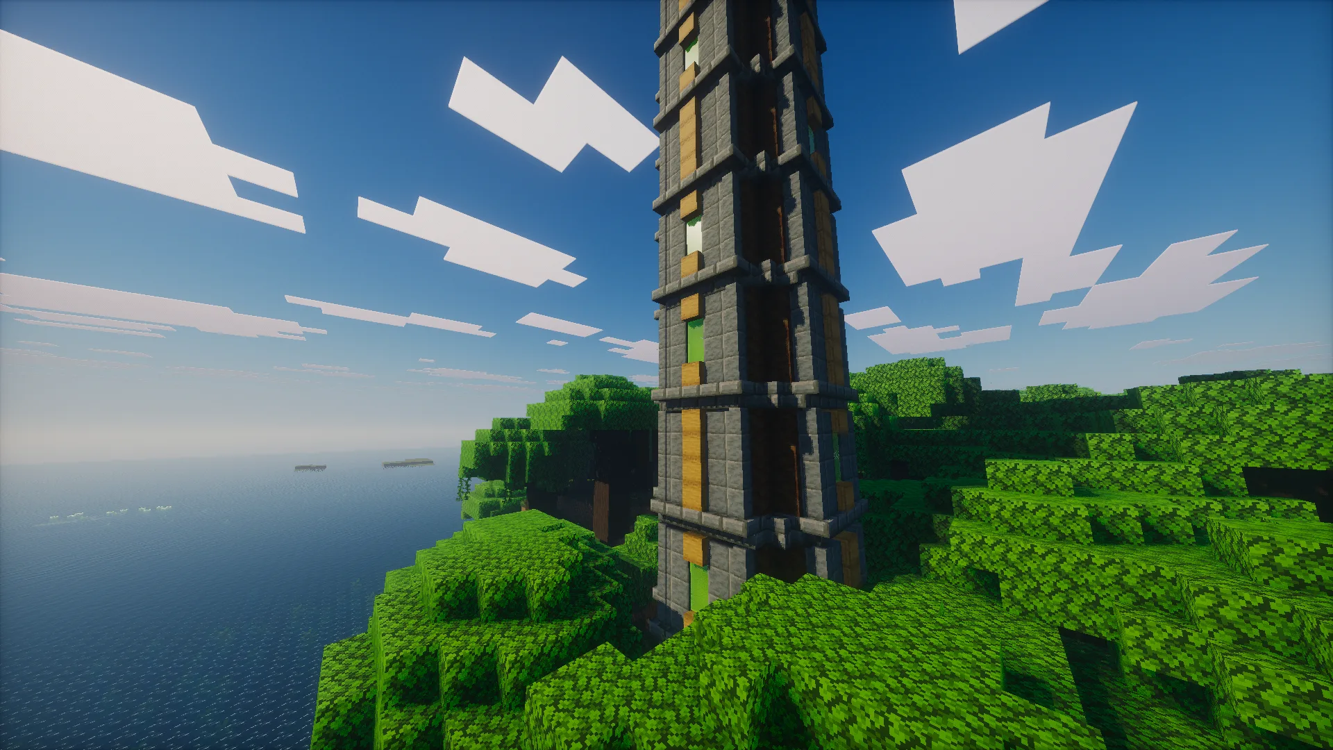 Вид снаружи на гигантскую боевую башню из проекта Cobblemon: Fierce Competition.