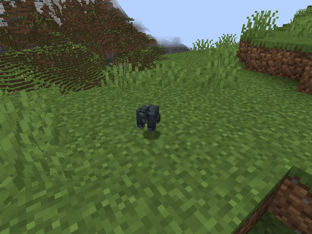 Minecraft-мод Pickable Pets: модель гориллы из Alex's Mobs.