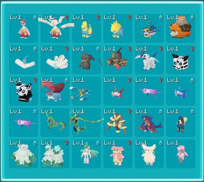 Скриншот страницы с мега-покемонами из проекта Soul Megas.