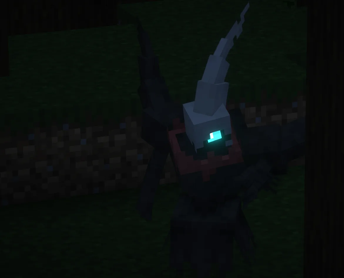 Darkrai из проекта DEAL's Legendaries, спавнящийся в тёмном лесу.