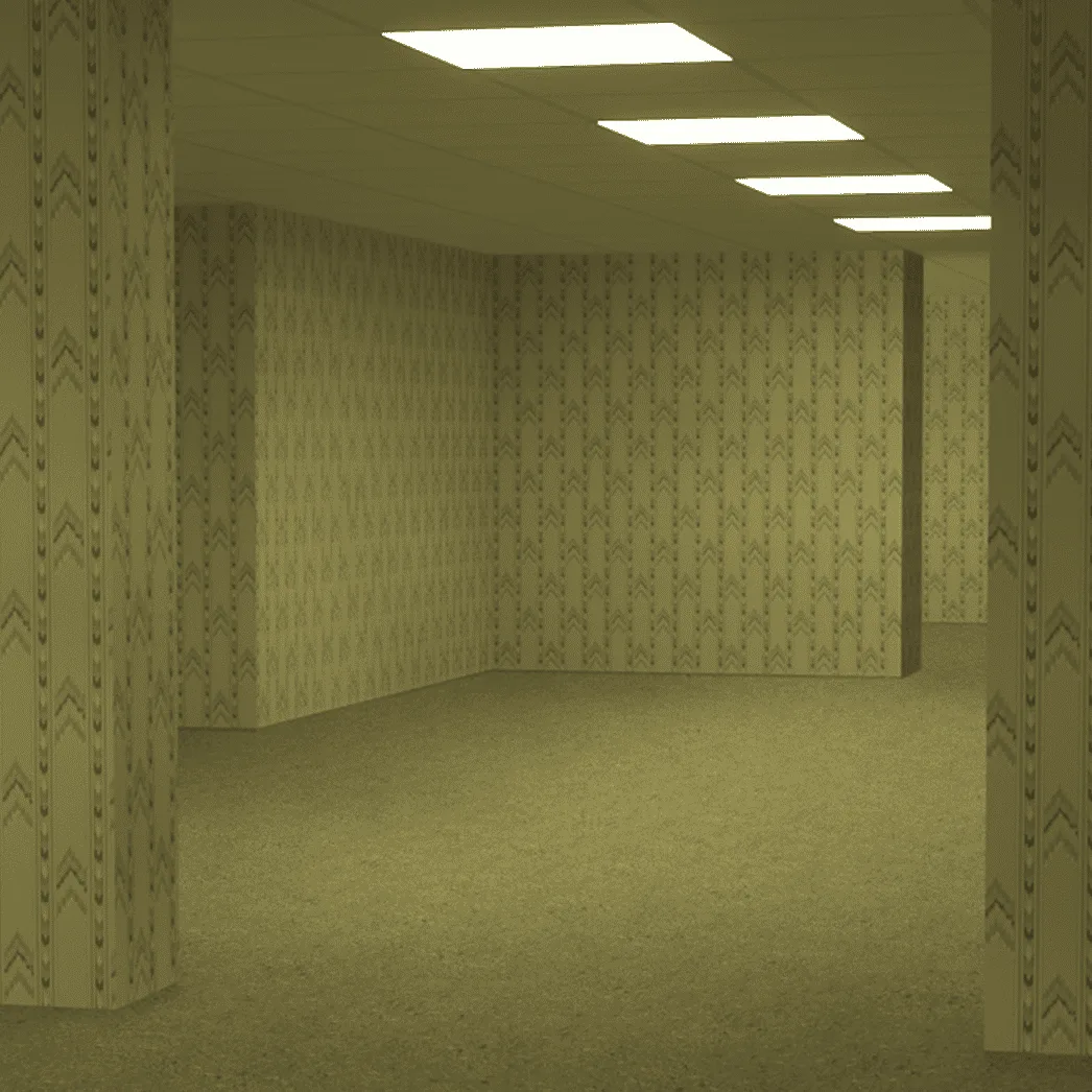 Скриншот с реалистичными текстурами локации Poolrooms из Backrooms.