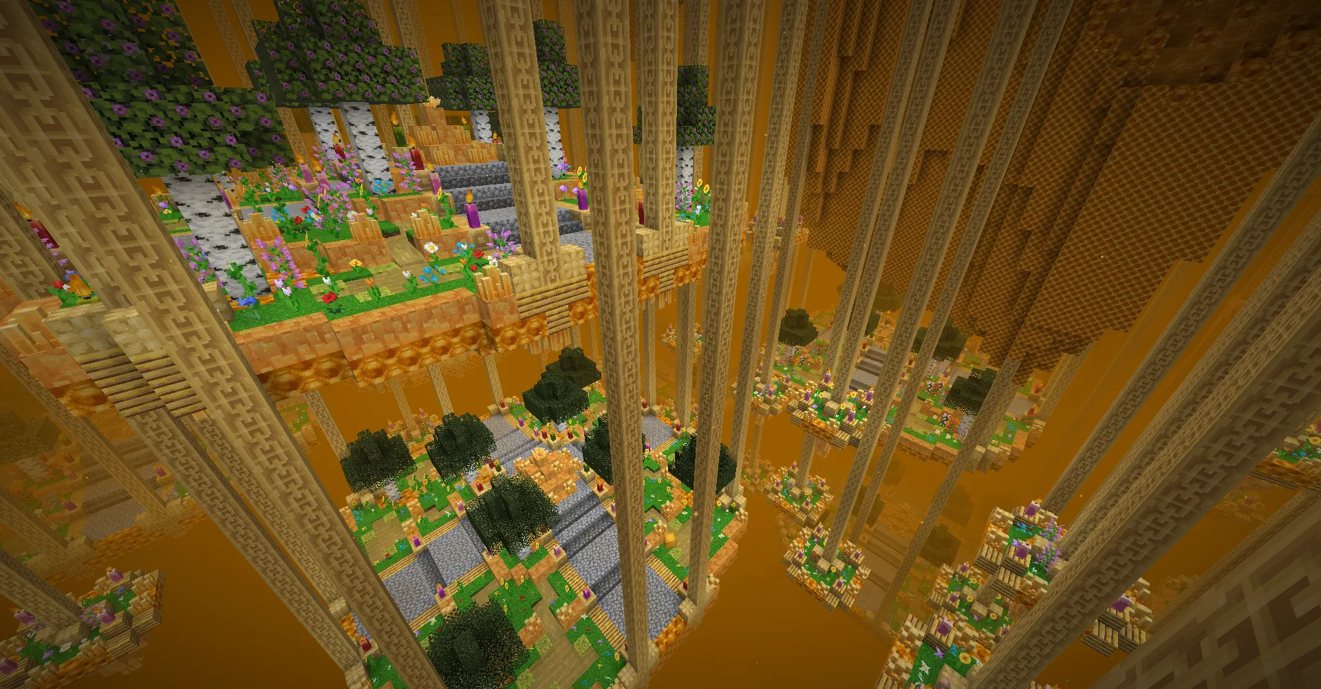 Висячие сады из мода The Bumblezone без сторонних модификаций на цветы.