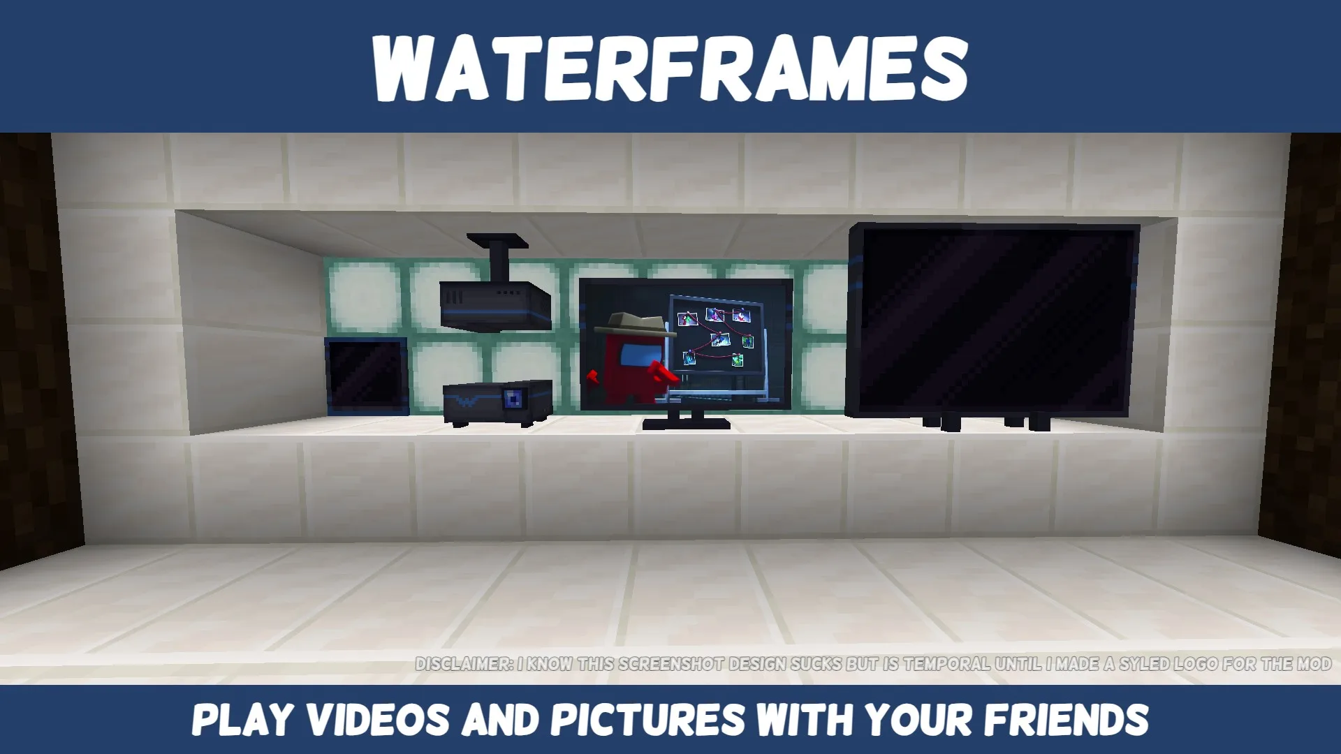 Демонстрация мультимедийных экранов из мода WATERFrAMES.