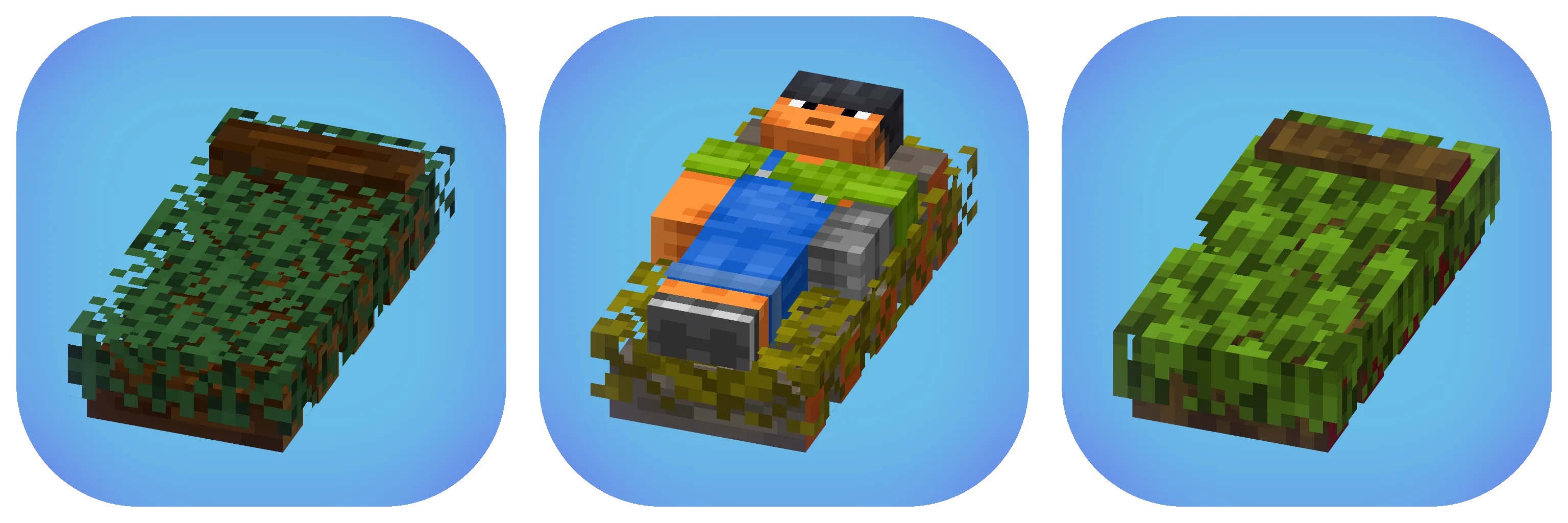 Кровати из еловых, акациевых и мангровых листьев в Minecraft