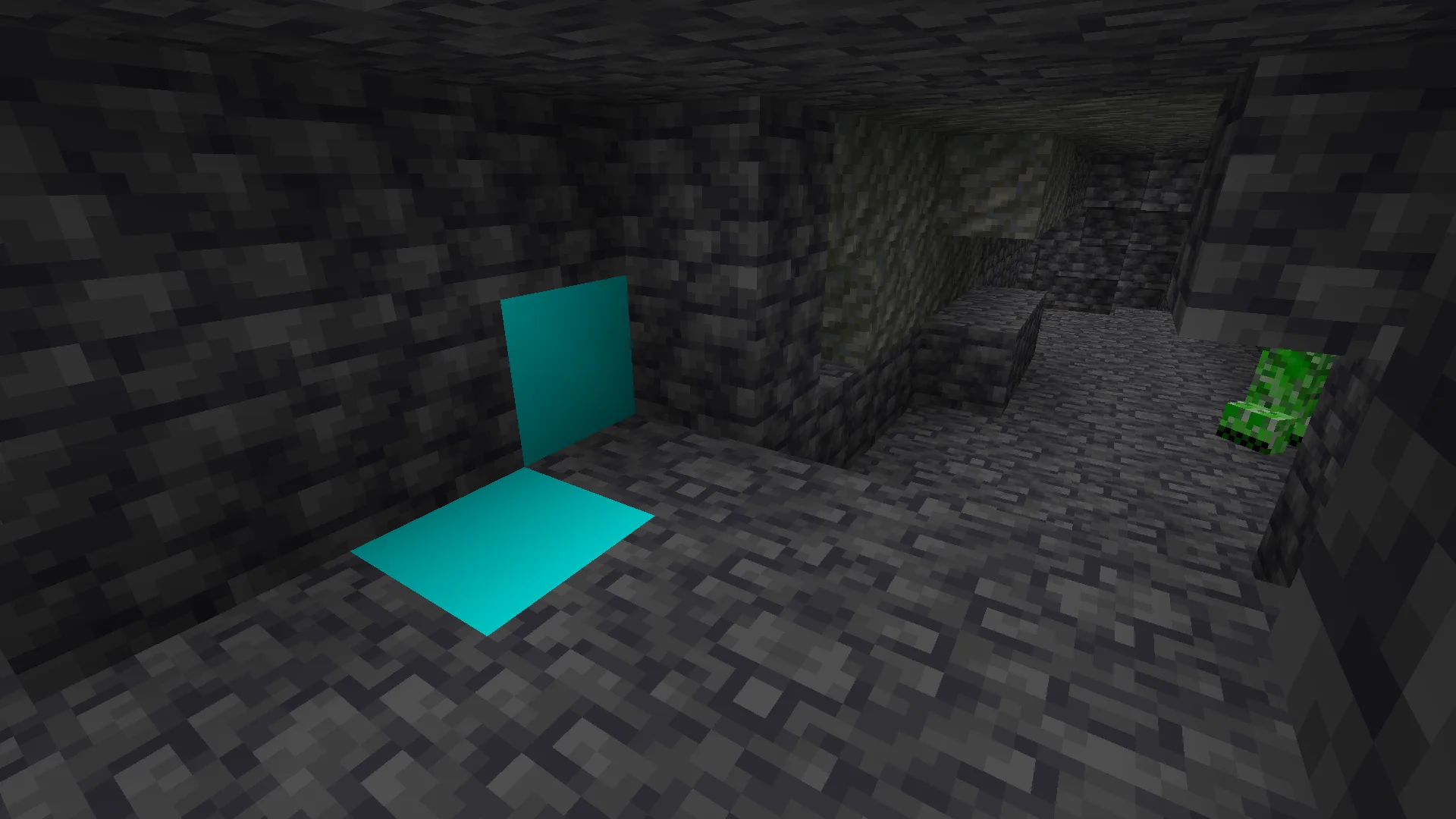 Скриншот модификации Ore Visible, демонстрирующий подсветку руд в блоках.