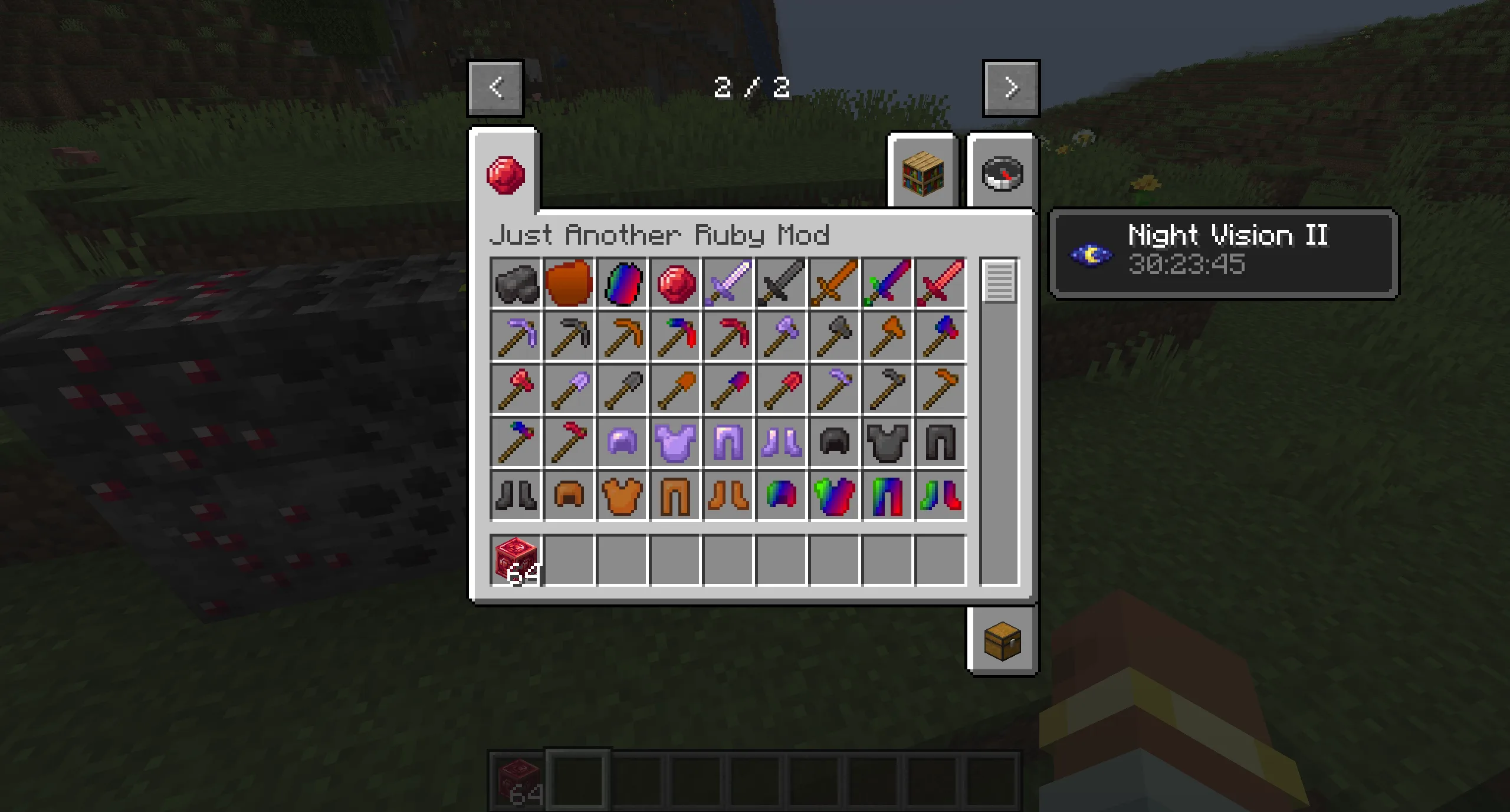 Вкладка творческого режима Ruby Mod