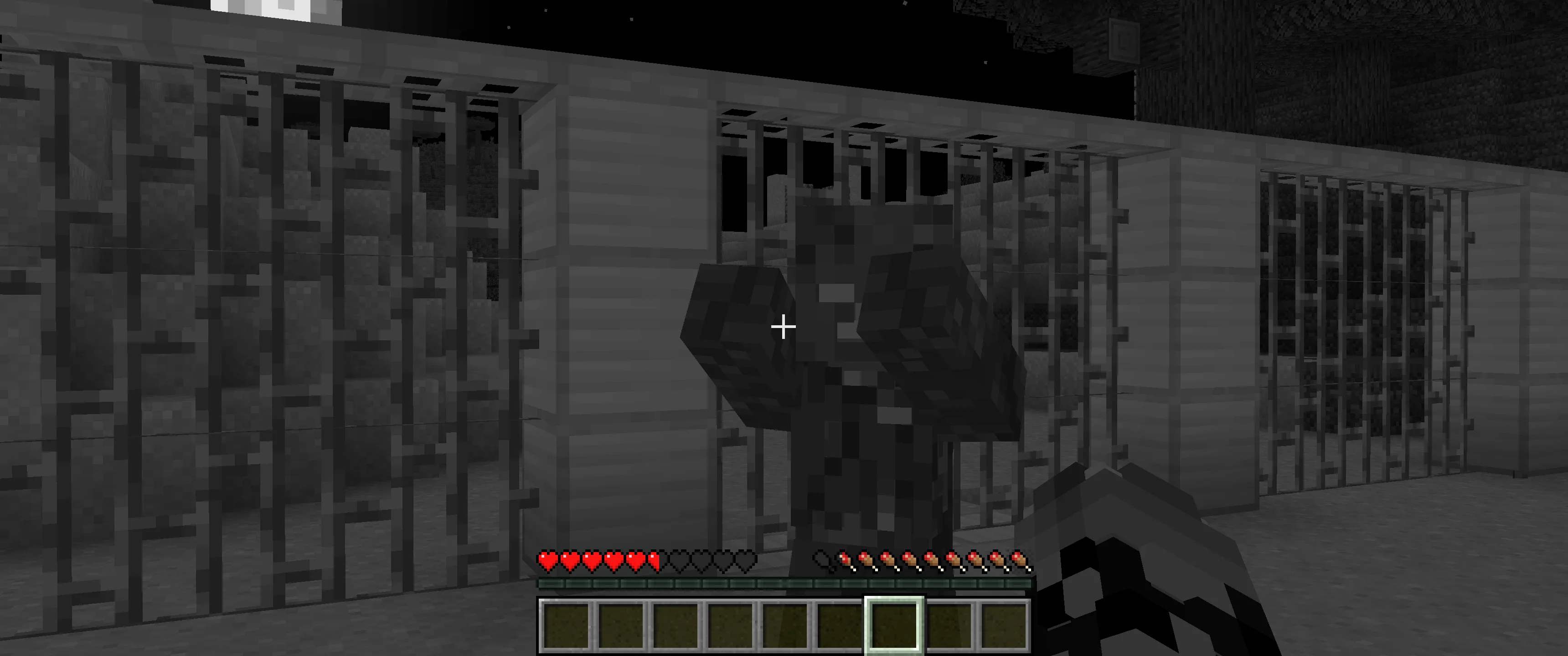 Проект Minecraft "Simple Grayscale" с включенным серым цветом.