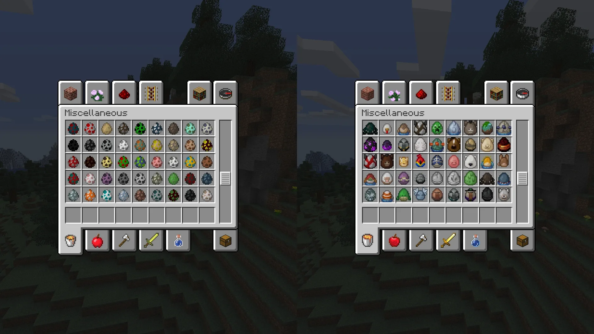 Уникальные модели яиц призыва в ресурс-паке Backport Everything.