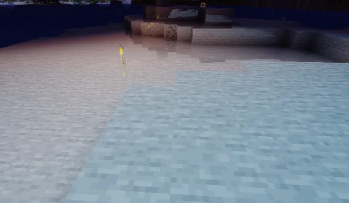 Факелы в Minecraft с глянцевым полом.