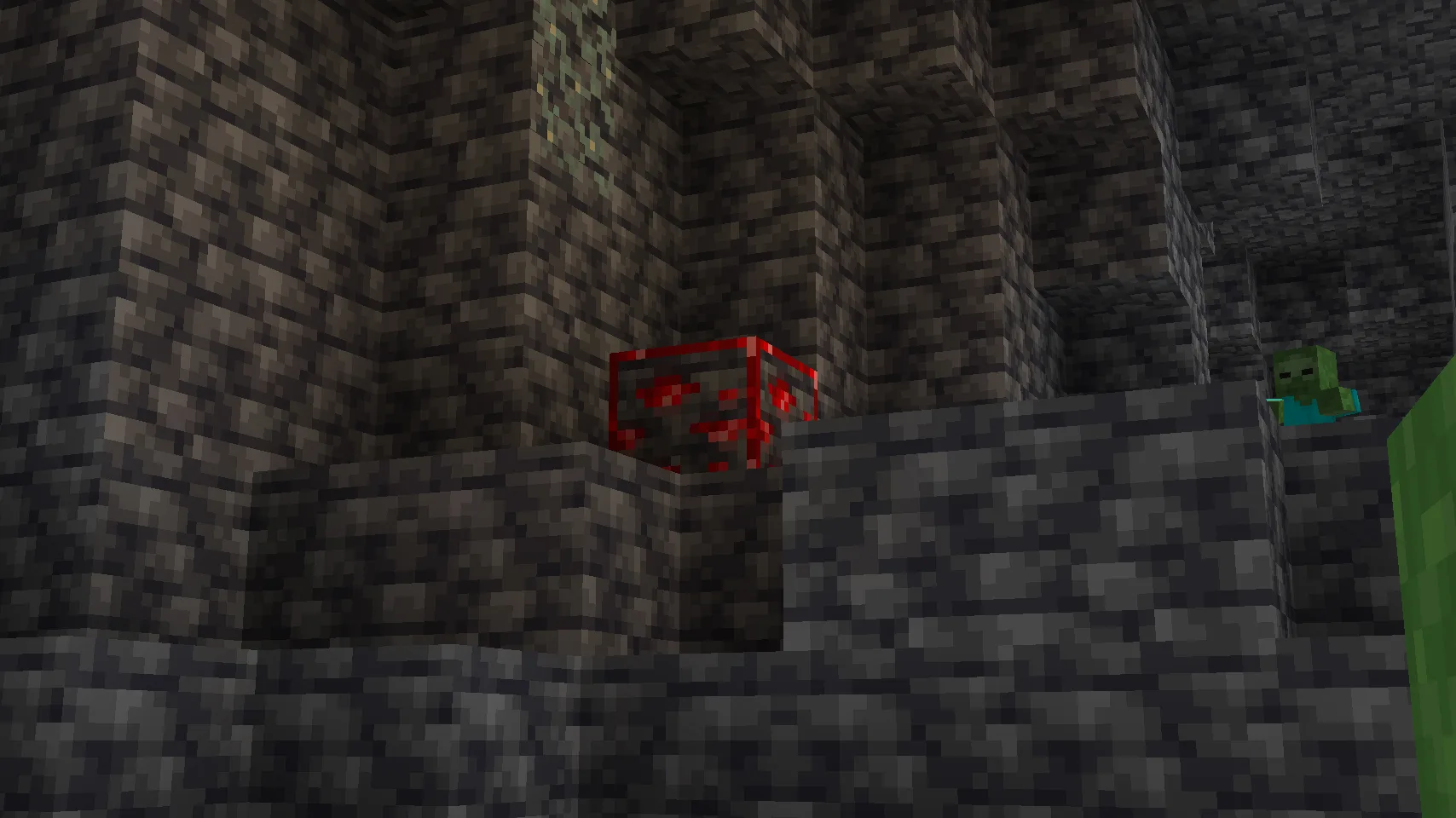 Руда редстоуна в глубинном сланце с контурной обводкой.