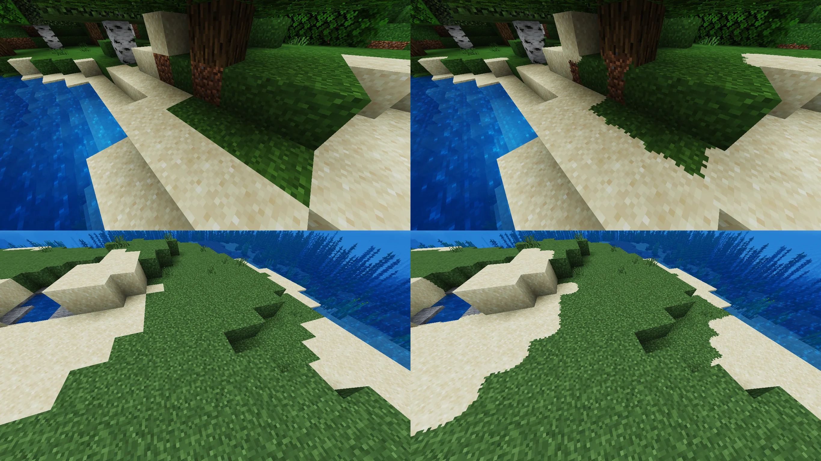 Соединяющиеся текстуры для блоков травы и песка