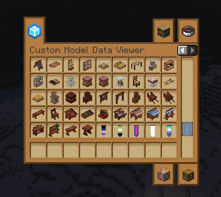 Вкладка Custom Model Data в интерфейсе мода