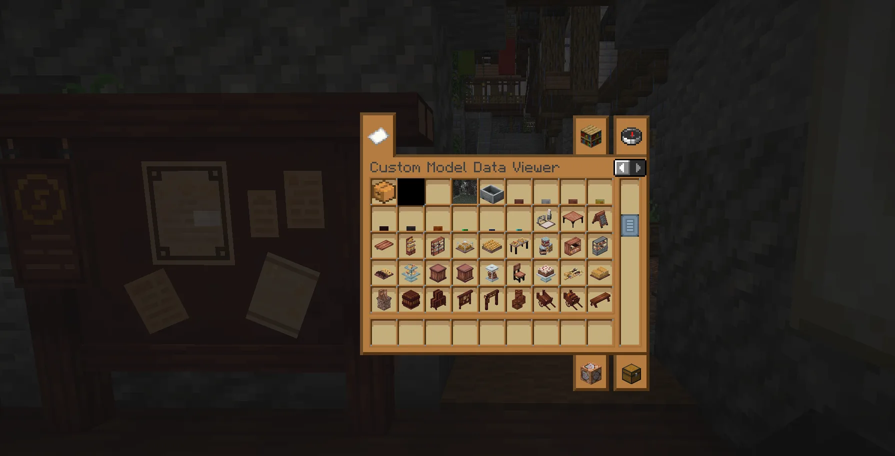 Вкладка креативного режима Custom Model Data