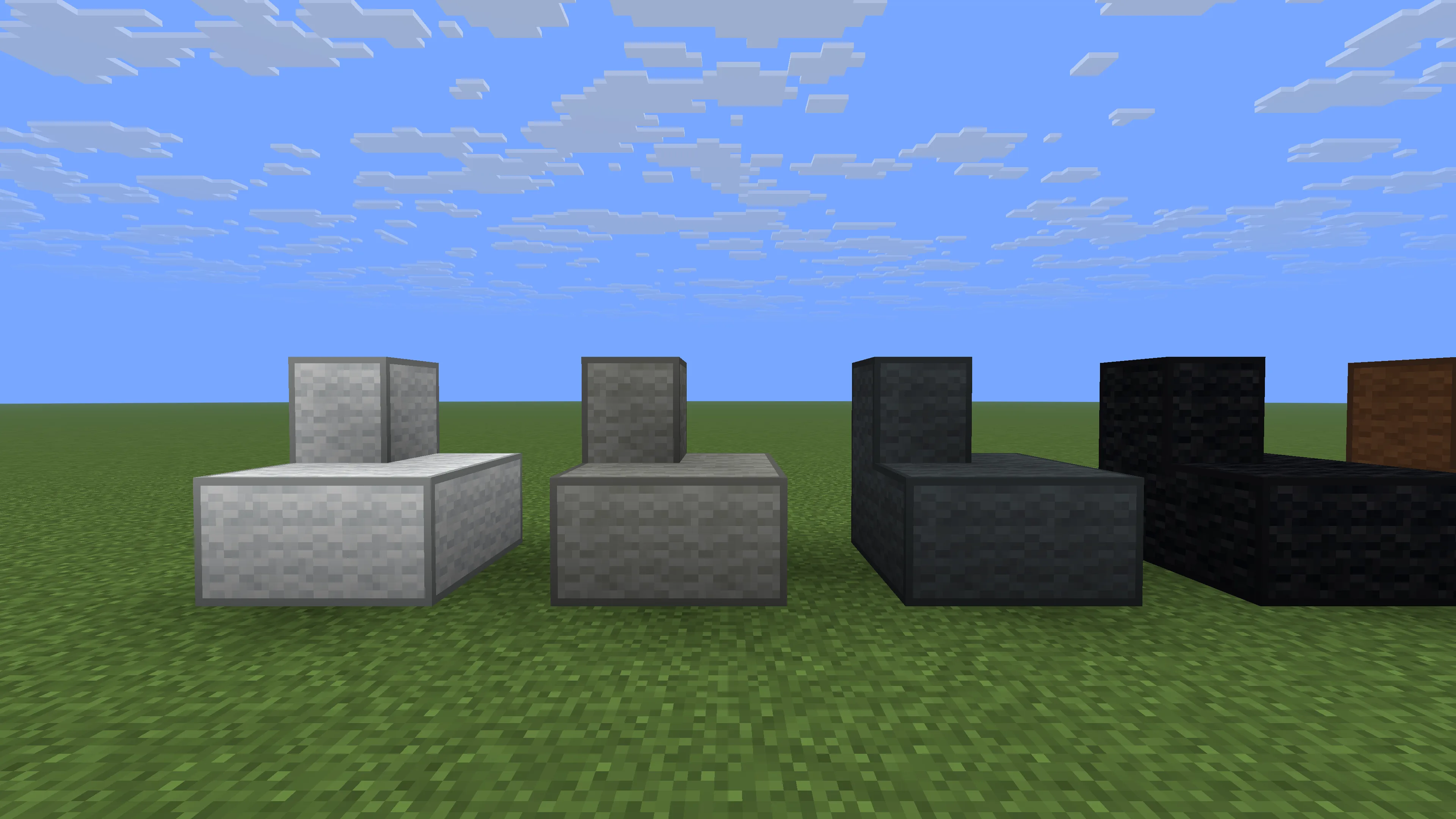 Сравнение блоков шерсти в ресурс-паке Framed Wool