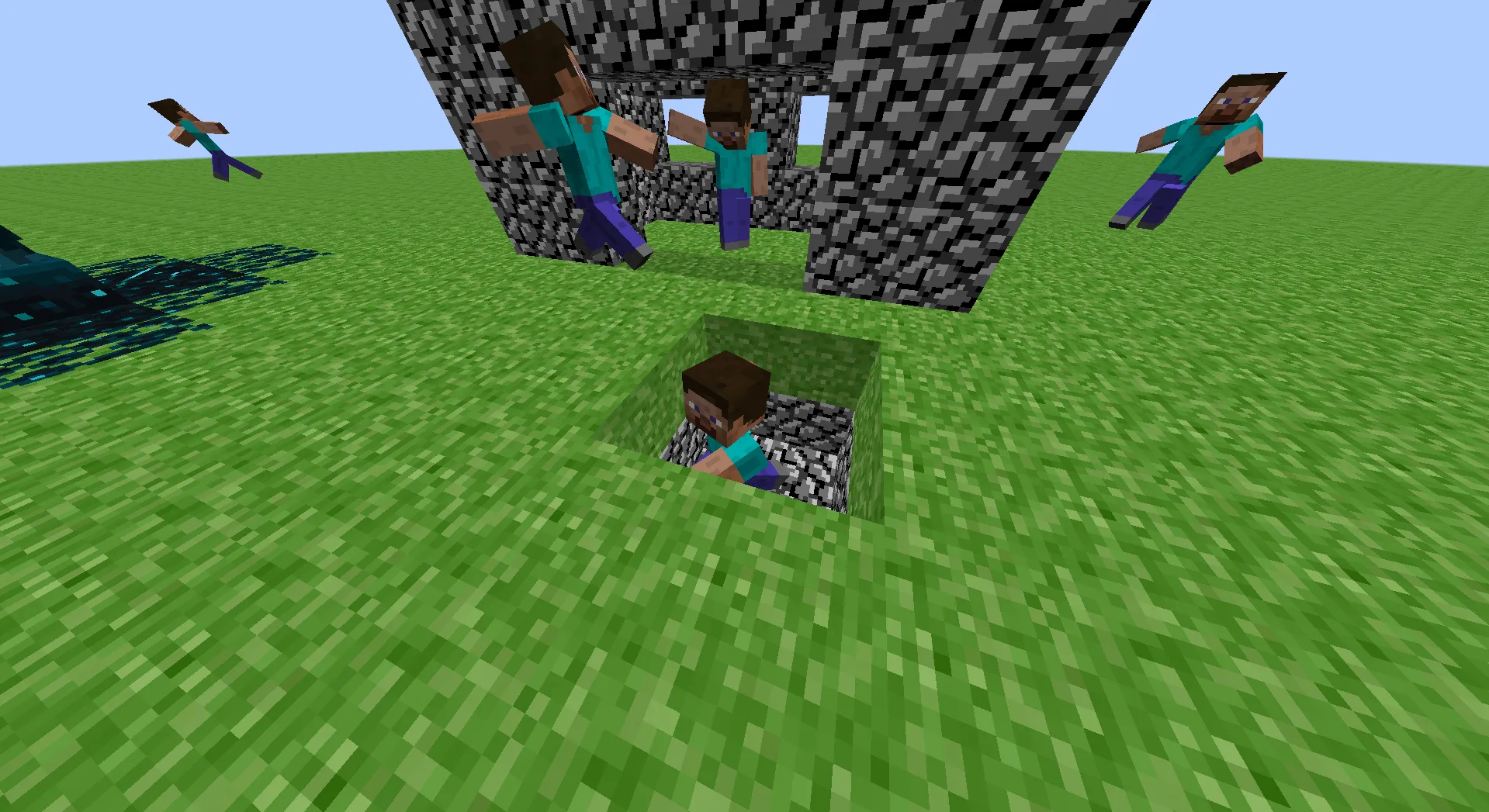 Скриншот мода EveryVersion с демонстрацией версии Minecraft Classic.