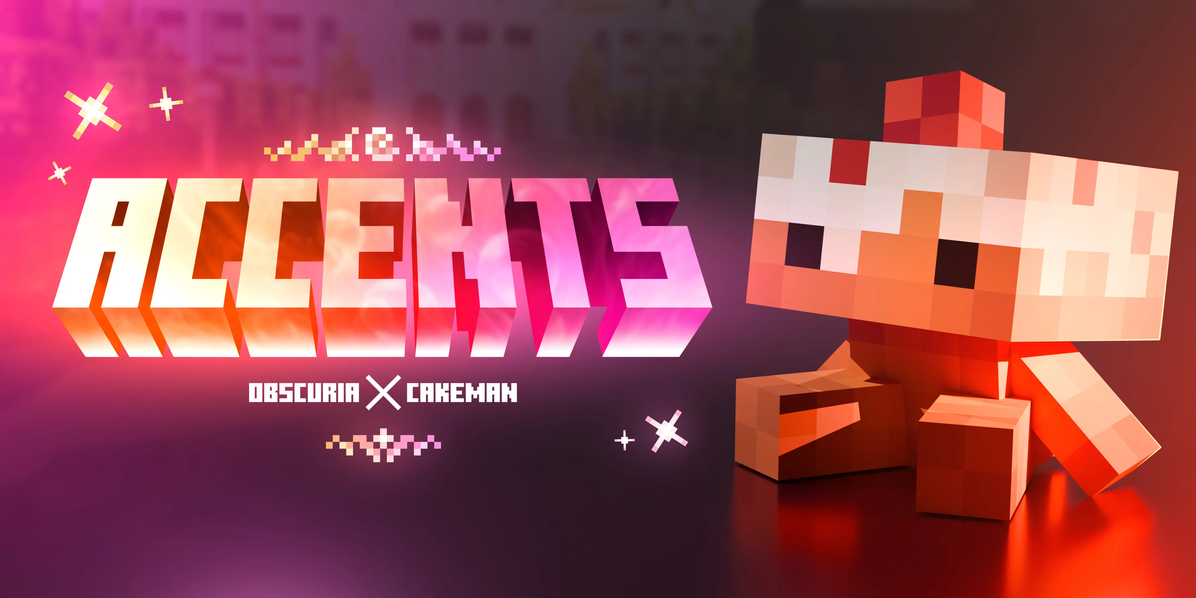 Логотип мода Accents: стильные косметические аксессуары для кастомизации персонажа в Minecraft.