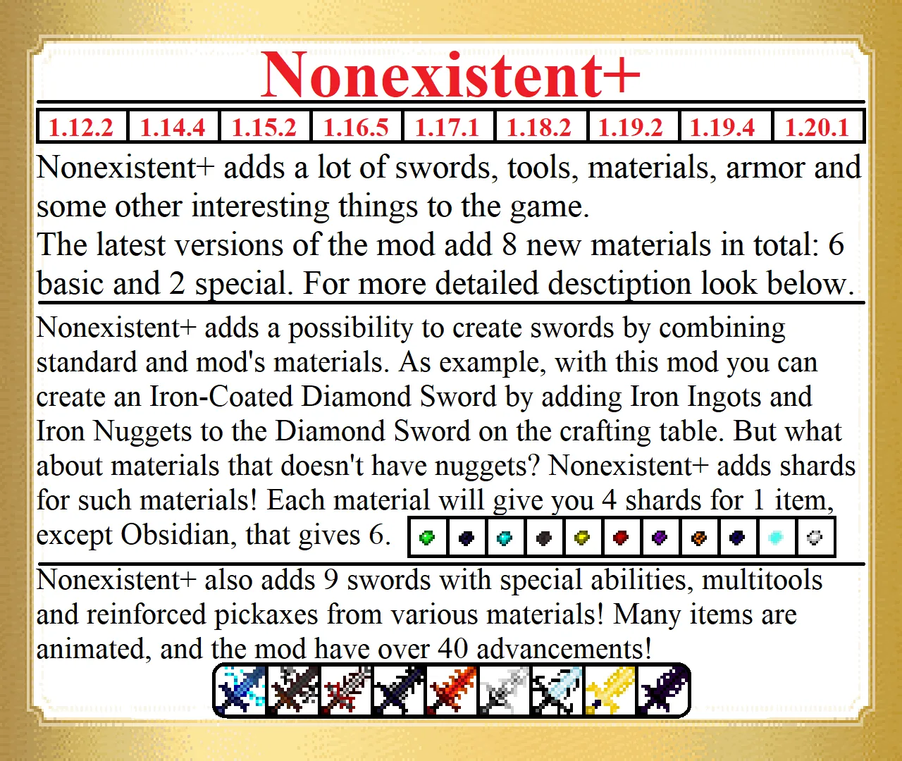 Основное описание мода Nonexistent+