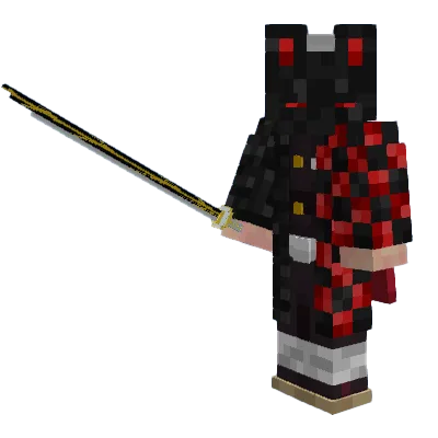 3D-модель меча Зеницу из Demon Slayer в стиле Minecraft.
