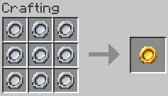Крафт железной монеты в золотую