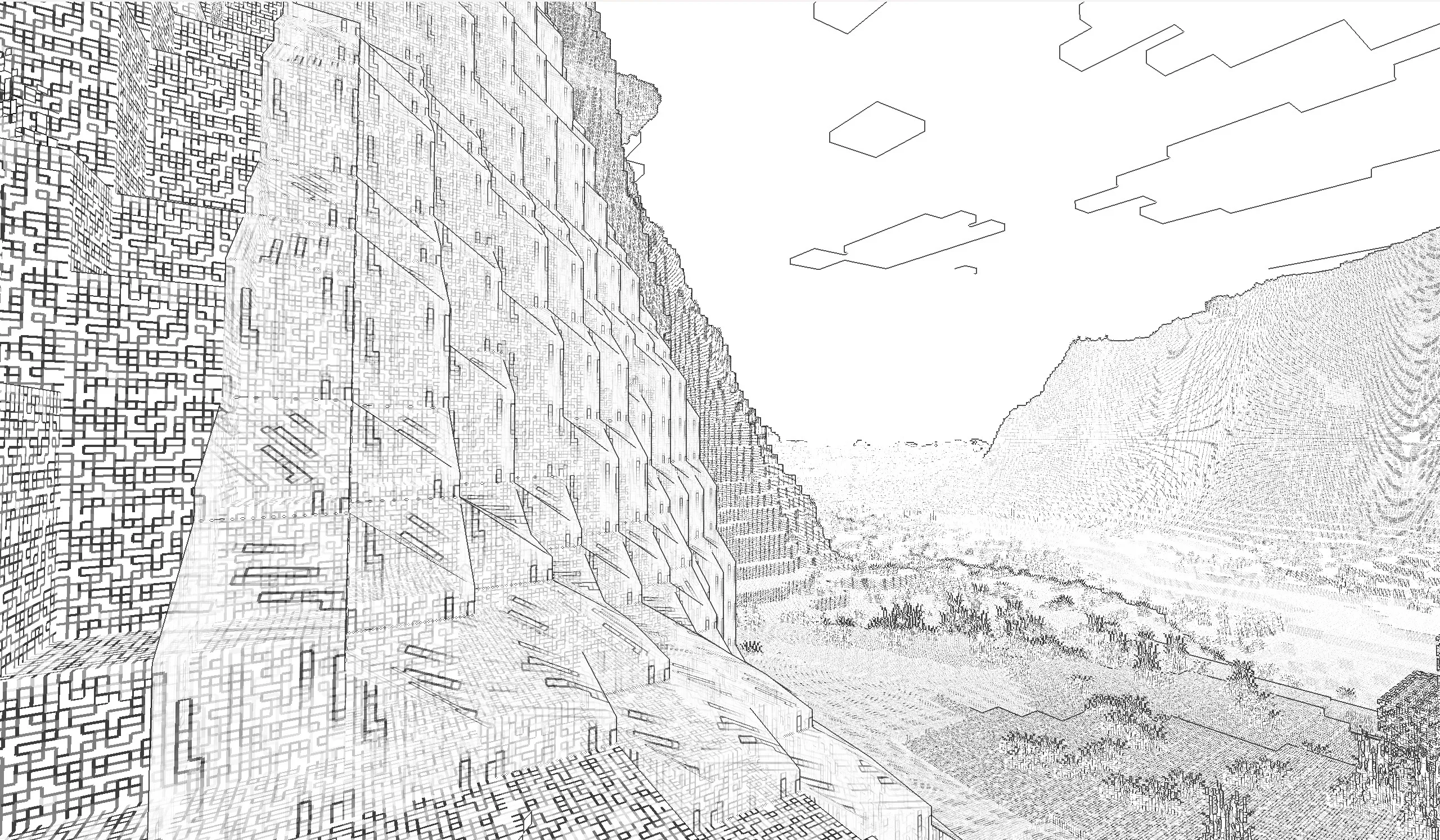 Текстура бумаги с шейдером контуров.