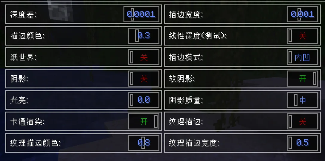 Shader outlines на китайском языке.