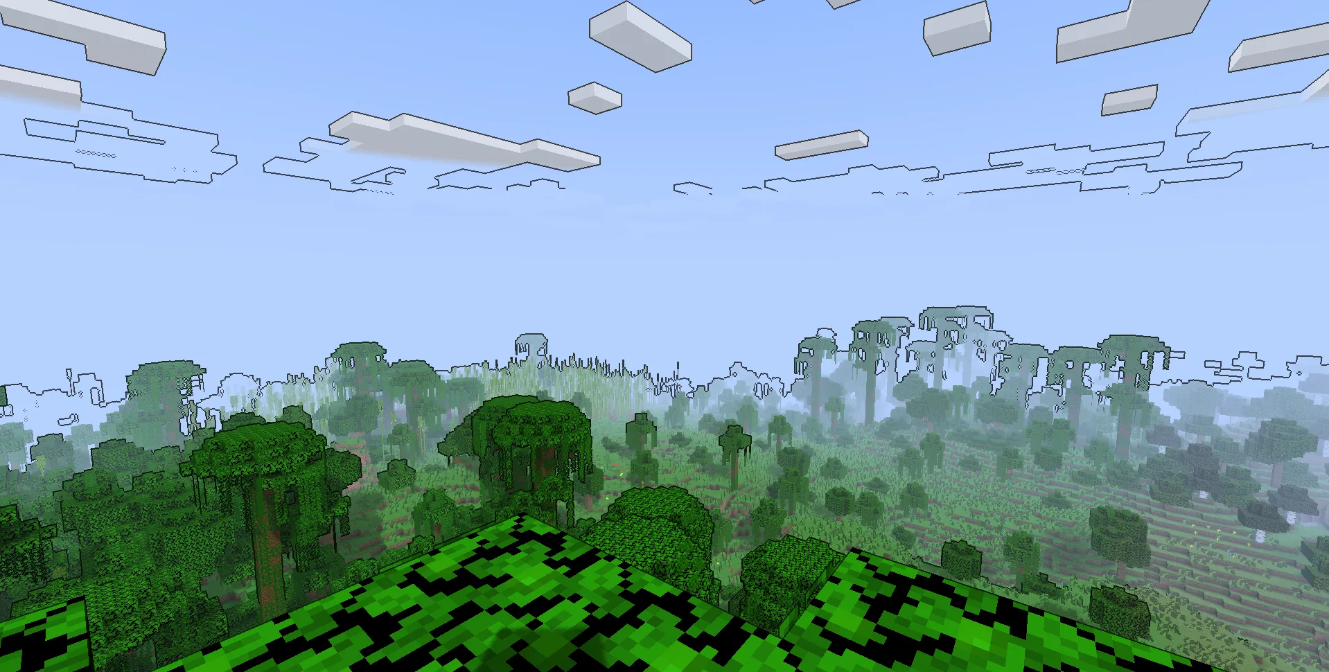 шейдер Outline в Minecraft