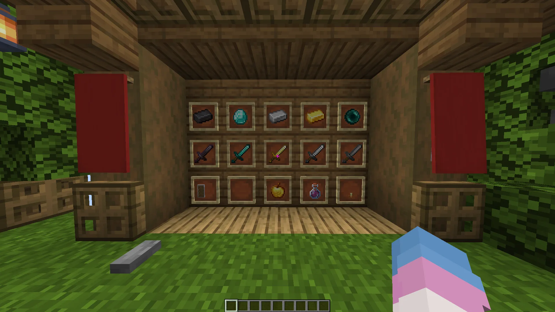 Мечи, щиты, слитки и жемчуг в Aura Cpvp Pack