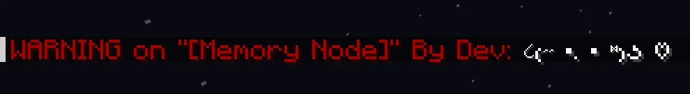 Предупреждающее сообщение в моде Memory Nodes