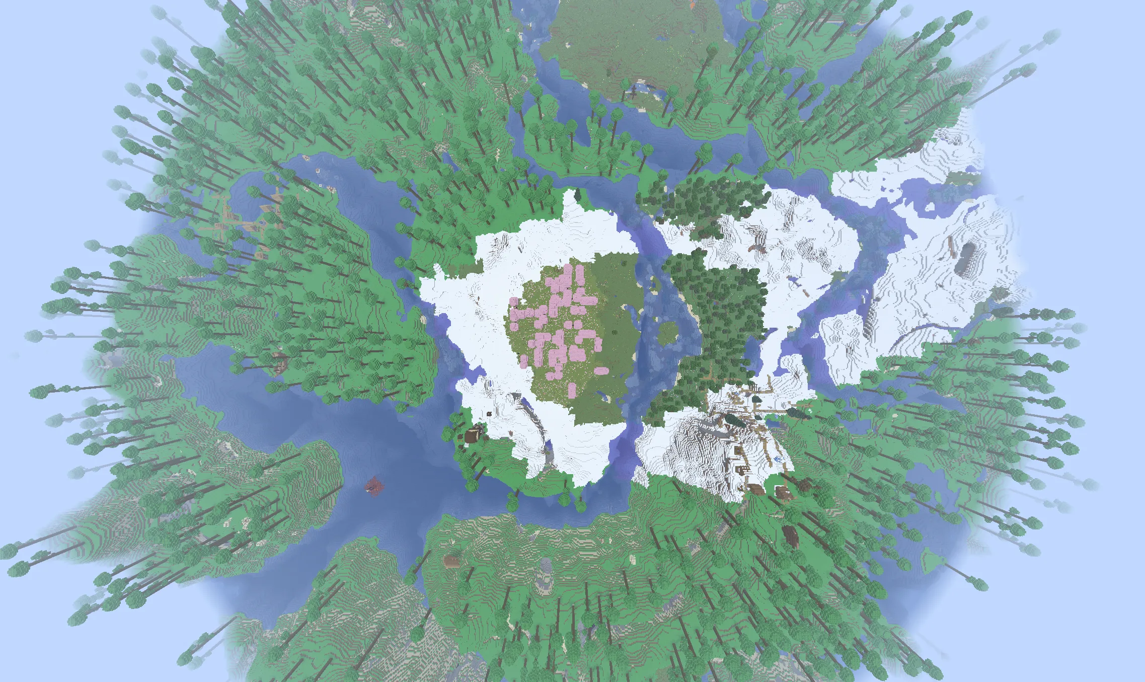 Биомы ледника и средиземноморского леса в моде Not Enough Biomes