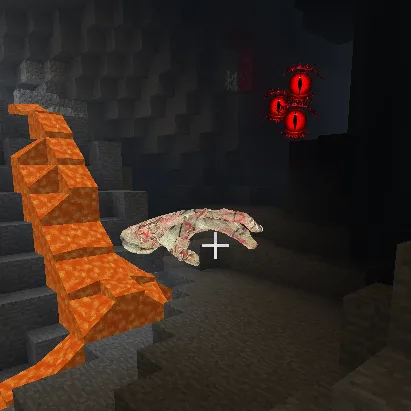 Скриншот руки персонажа из проекта CRYPTID в Minecraft.