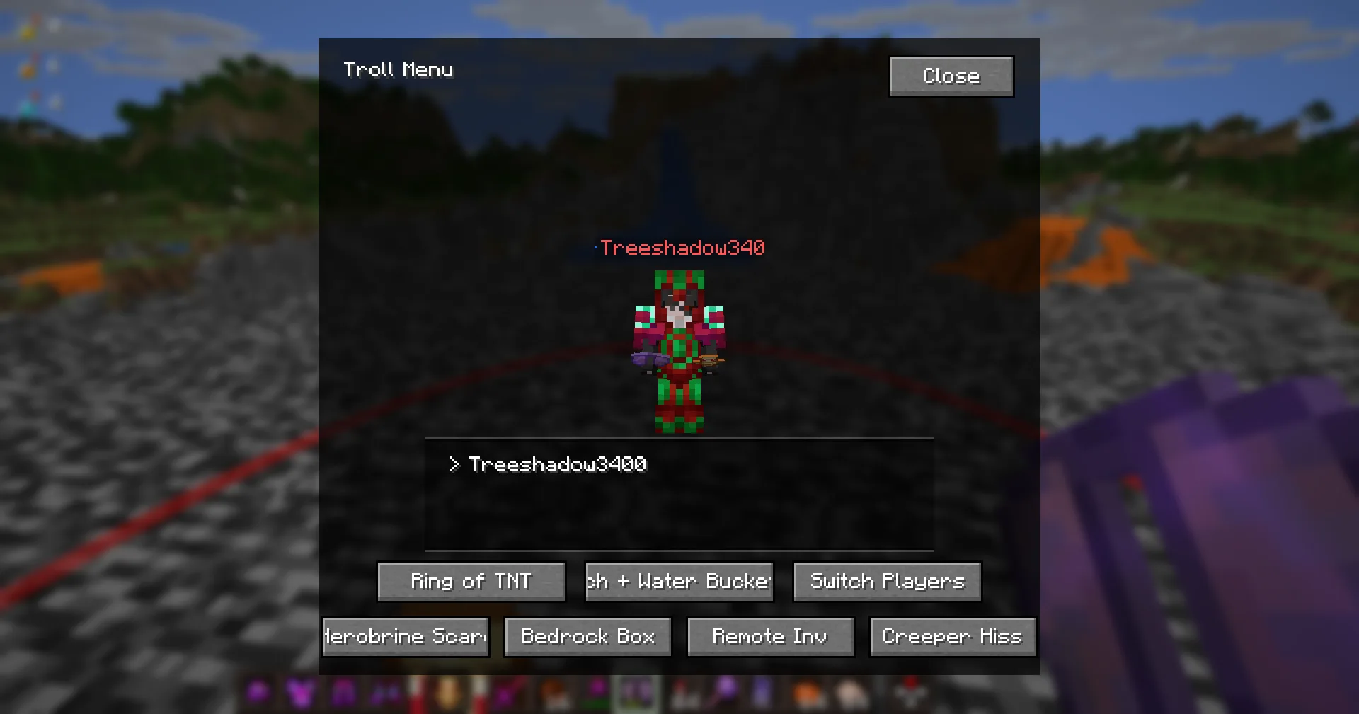 Главное меню мода Trolling Mod
