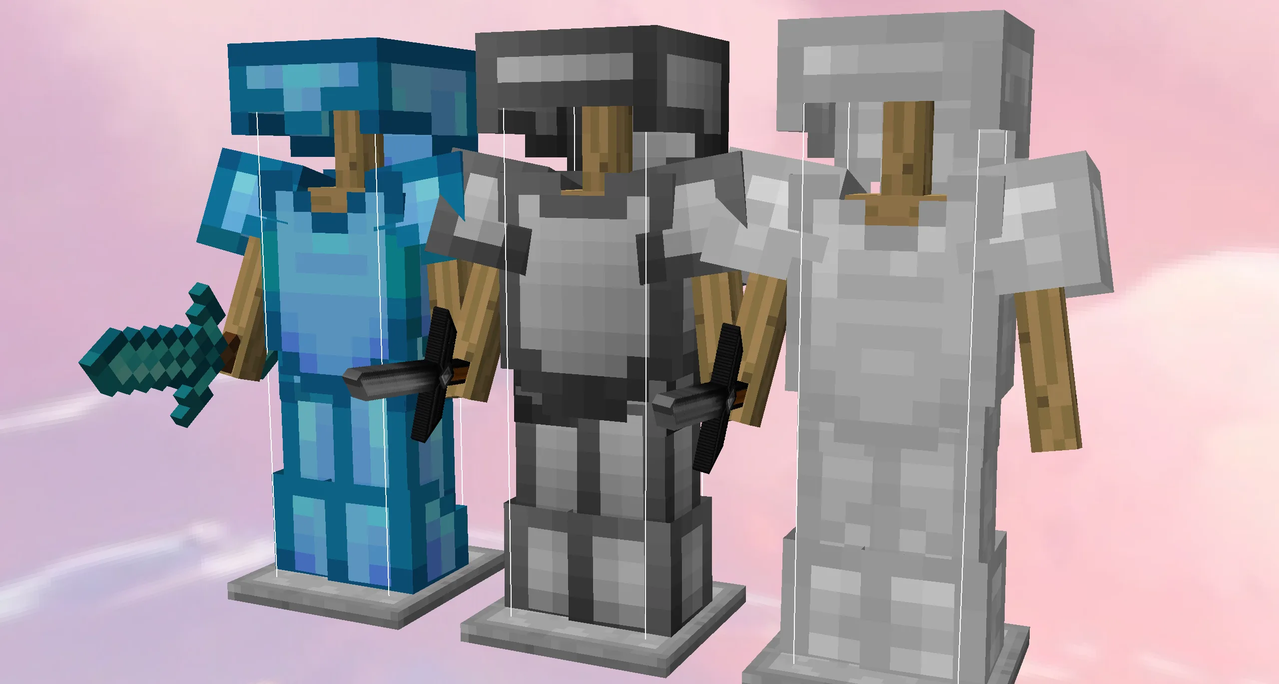 Алмазная, железная и кожаная броня и инструменты в ImVos Pack