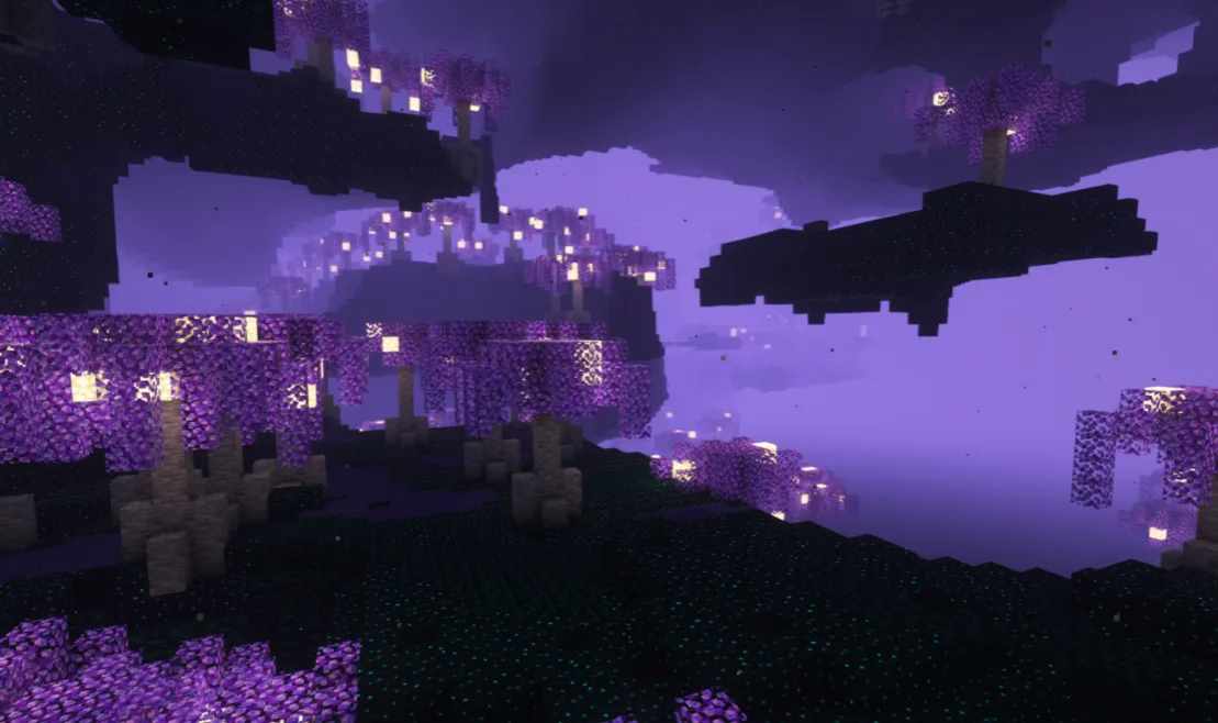 Лес с эхо-блоками из мода Deeper and Darker.