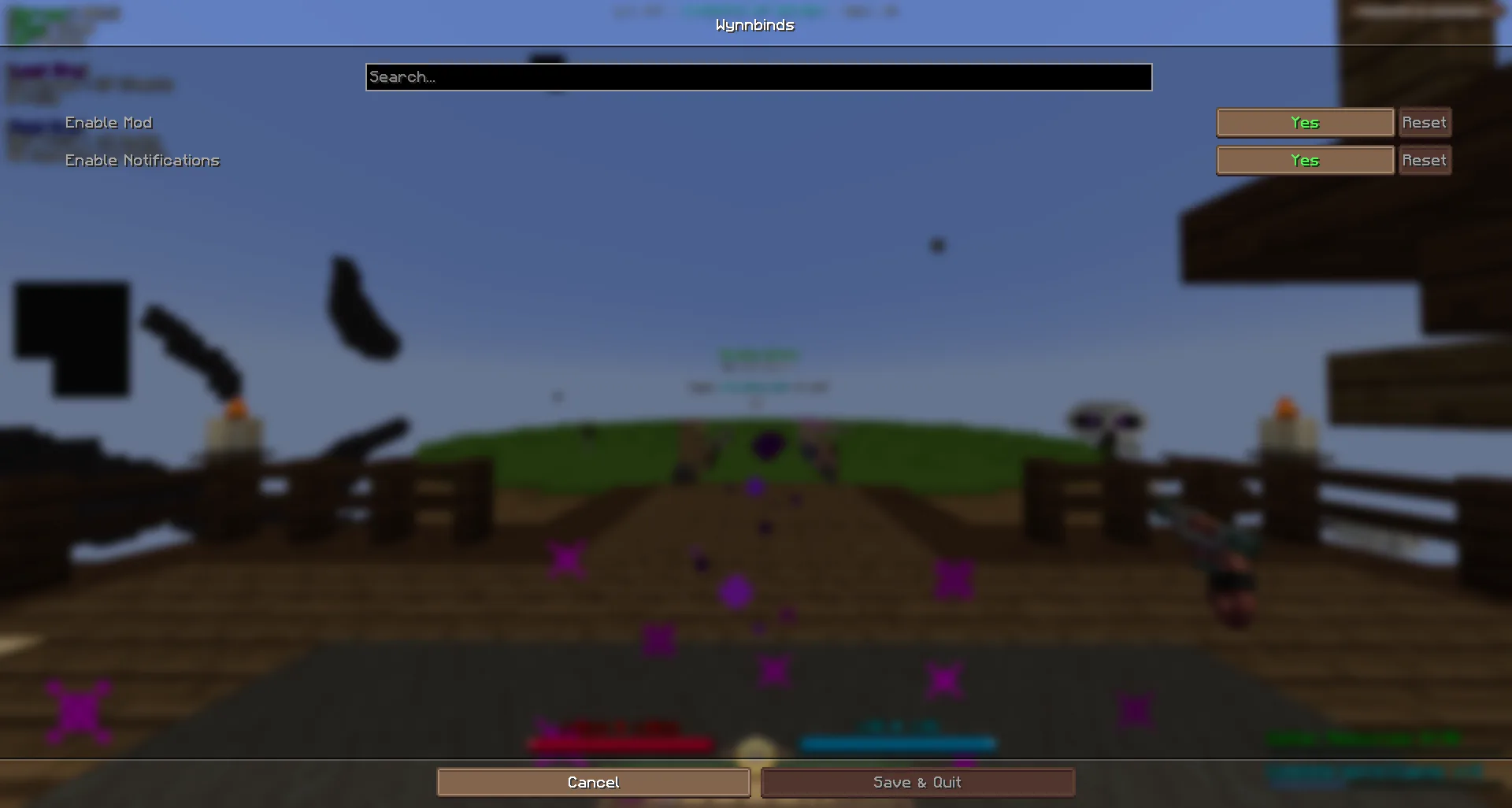 Меню настроек мода Wynnbinds