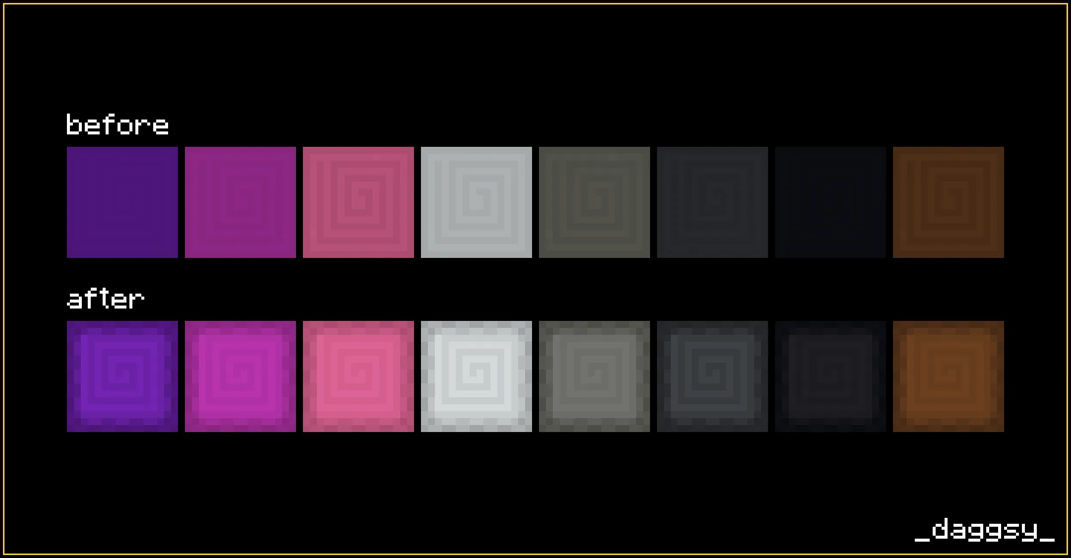 Сравнение текстур нижней части шалкеров.