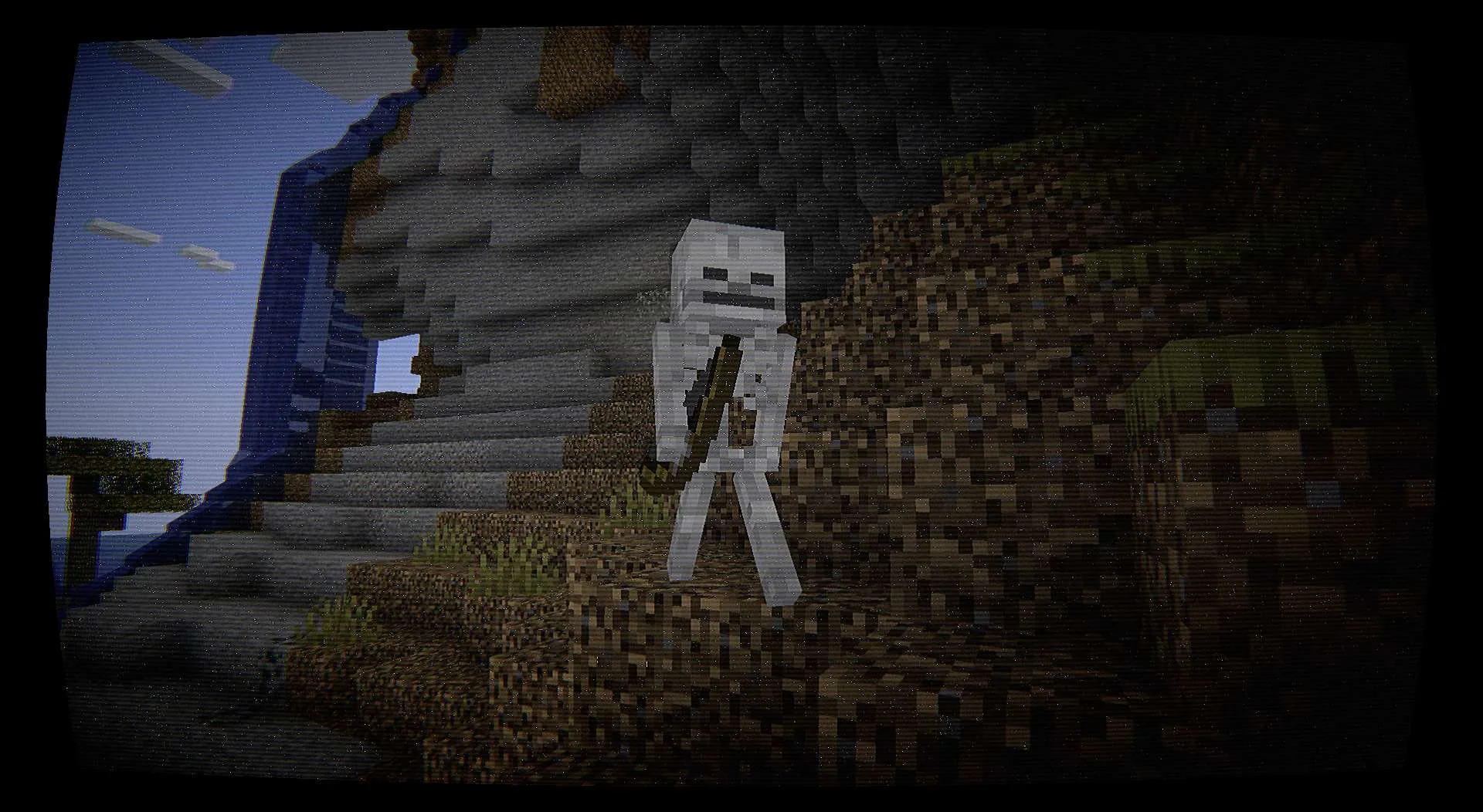 Эффект камеры CRT на скелете.