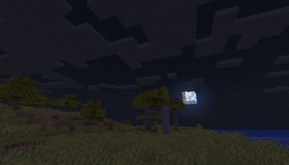 Эффект сканирующих линий в Minecraft.