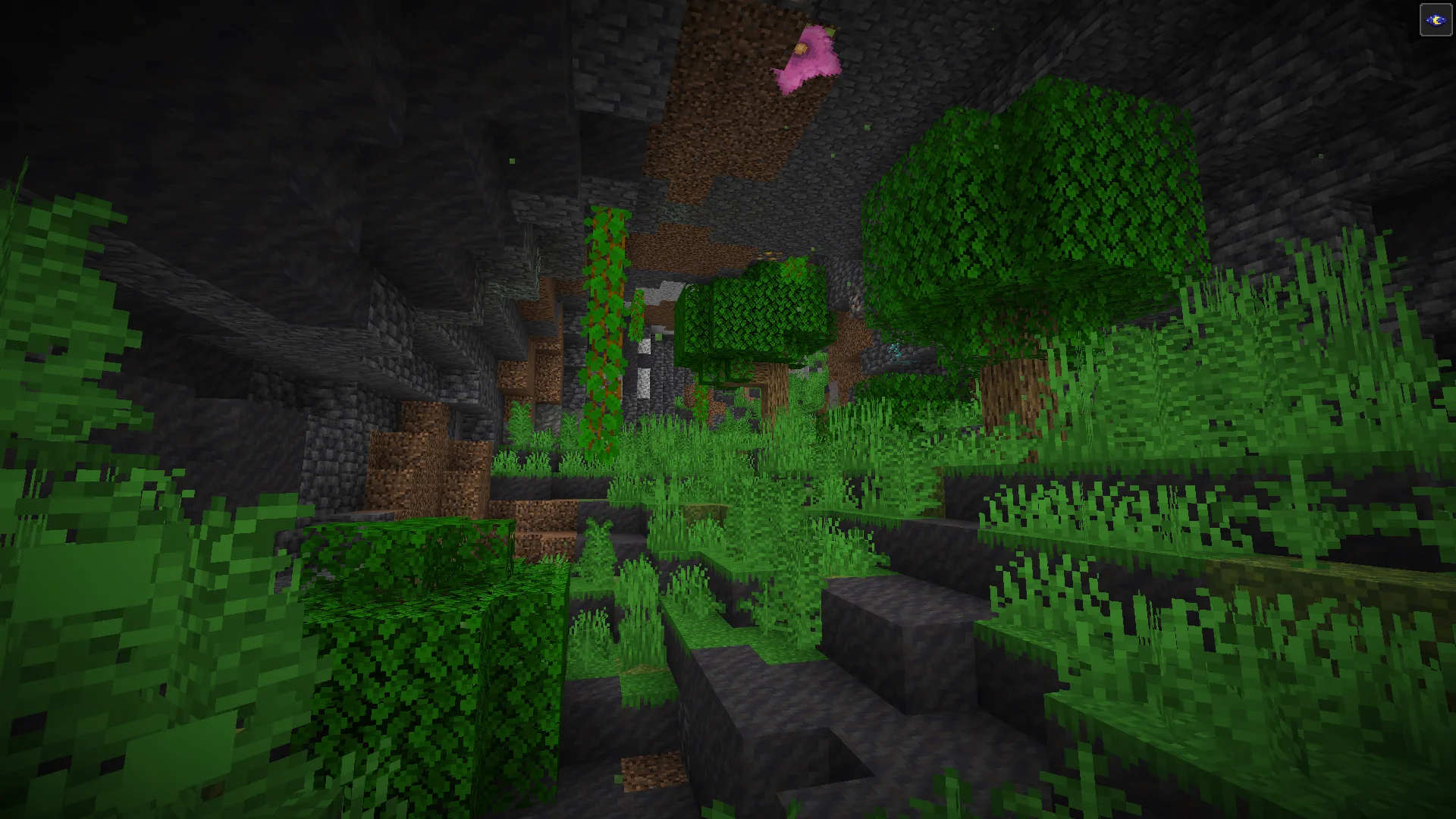 Вид на подземный мир с полным освещением.