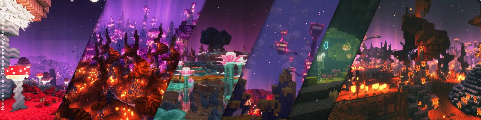 Скриншот биомов из модификации BetterEnd в Minecraft.