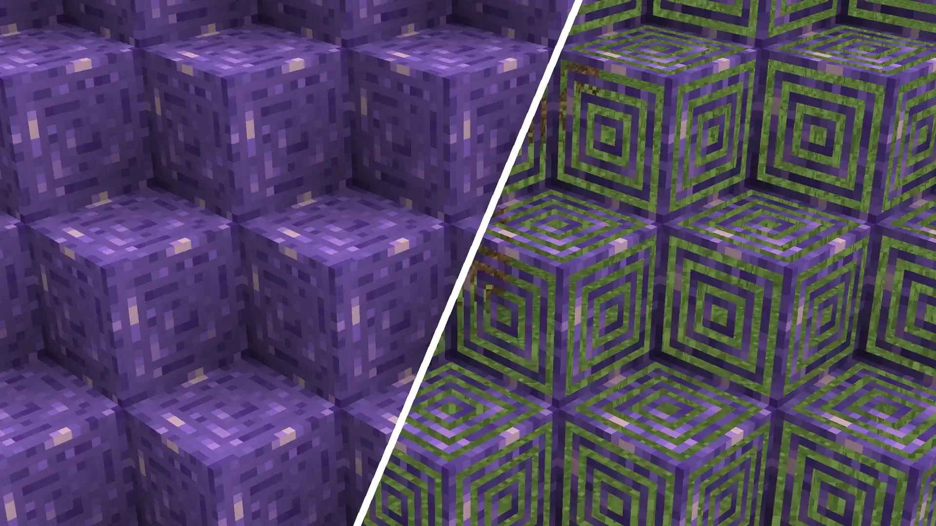 Сравнение отображения прозрачности блоков с ресурс-паком и без него