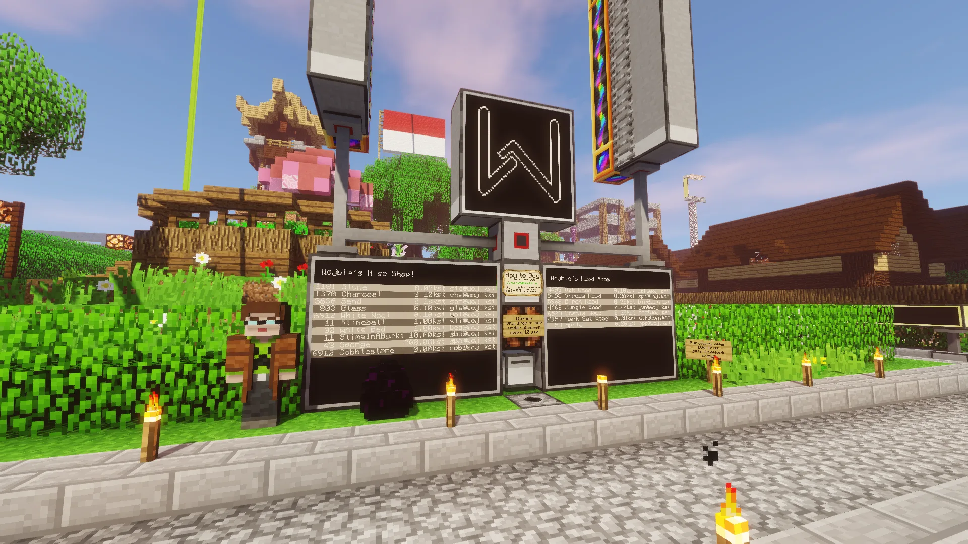 Магазин в Minecraft с автоматизированной системой на базе мода CC: Tweaked.