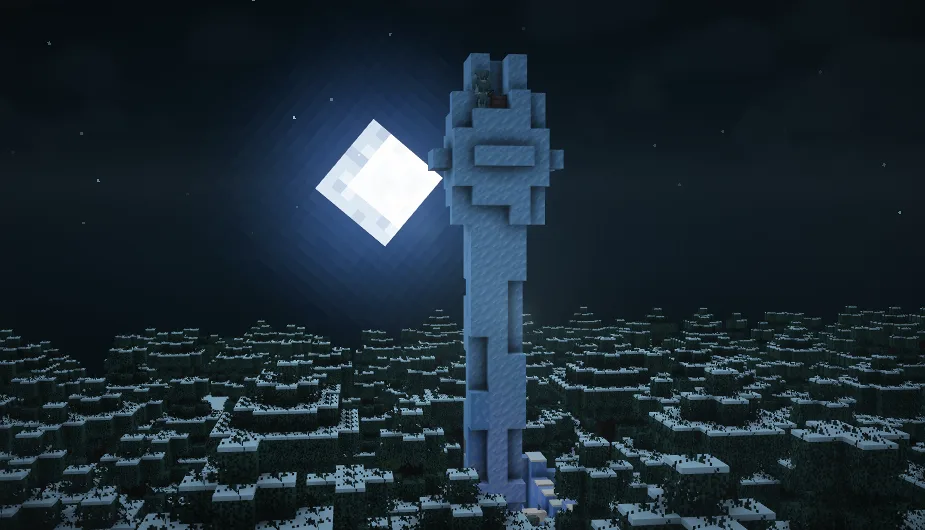 Ледяная крепость в Minecraft.