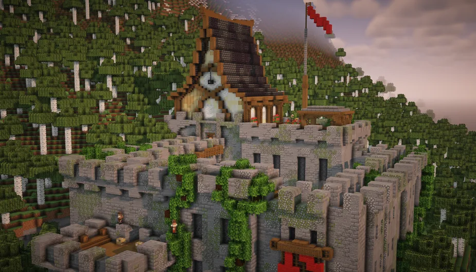 Крепость жителей в стиле Minecraft.